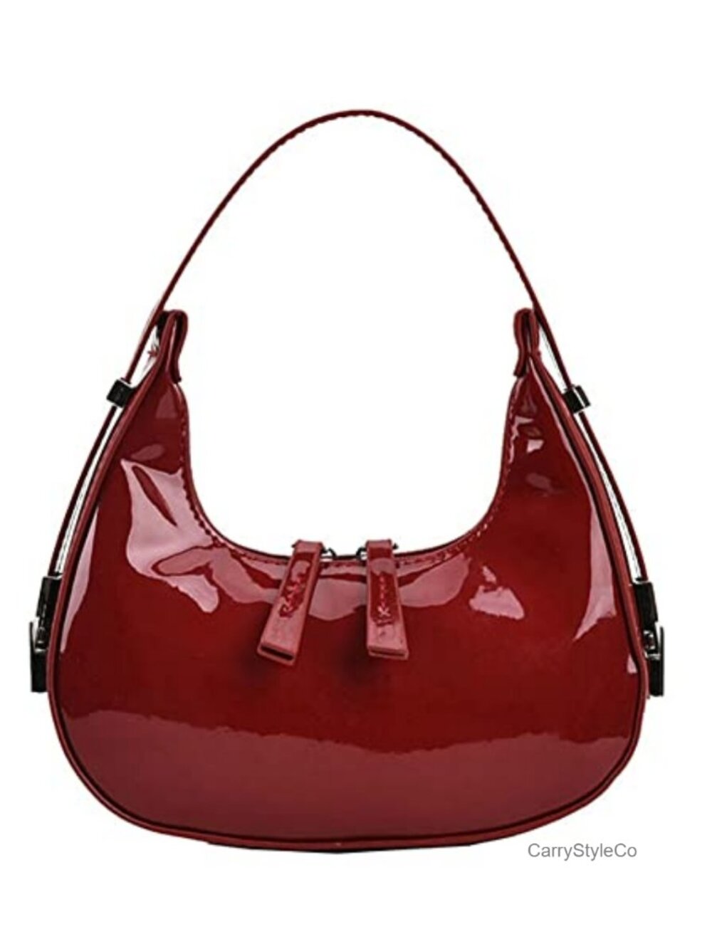 Women's Vegan Leather Crescent Hobo Bag Retro Y2K Shoulder Handbag